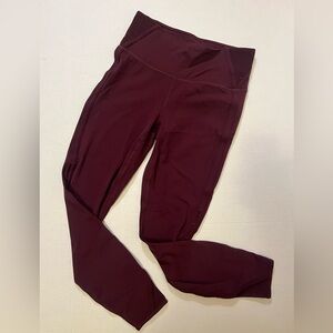 Athleta deep red burgundy leggings size small